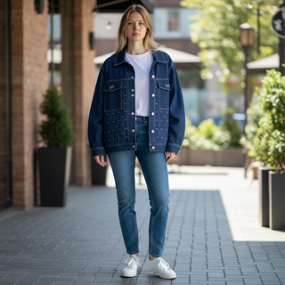 كت جين پاپيونى Bow denim 🩵